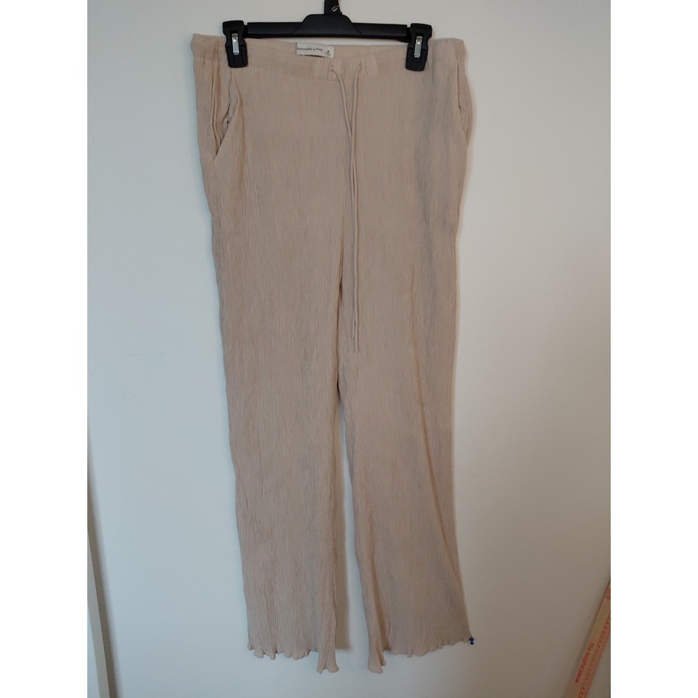 Abercrombie & Fitch Gauze Crinkle Waist Wide Leg Pants Sz M Boho Y2k LagenLook